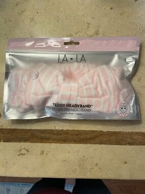 La❤️La Teddy Headyband plush Spa headband pink/white